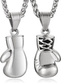 Men Women Punk Stainless Steel Boxing Glove Chain Pendant Necklace
