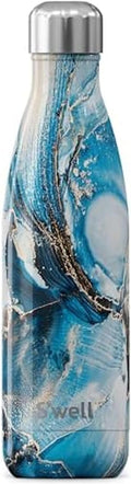 S'well Stainless Steel Water Bottle 17oz, Ocean Marble - Keeps Drinks