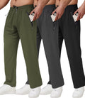 3 Pack Men's Lightweight Athletic Sweatpants with Zipper Pockets