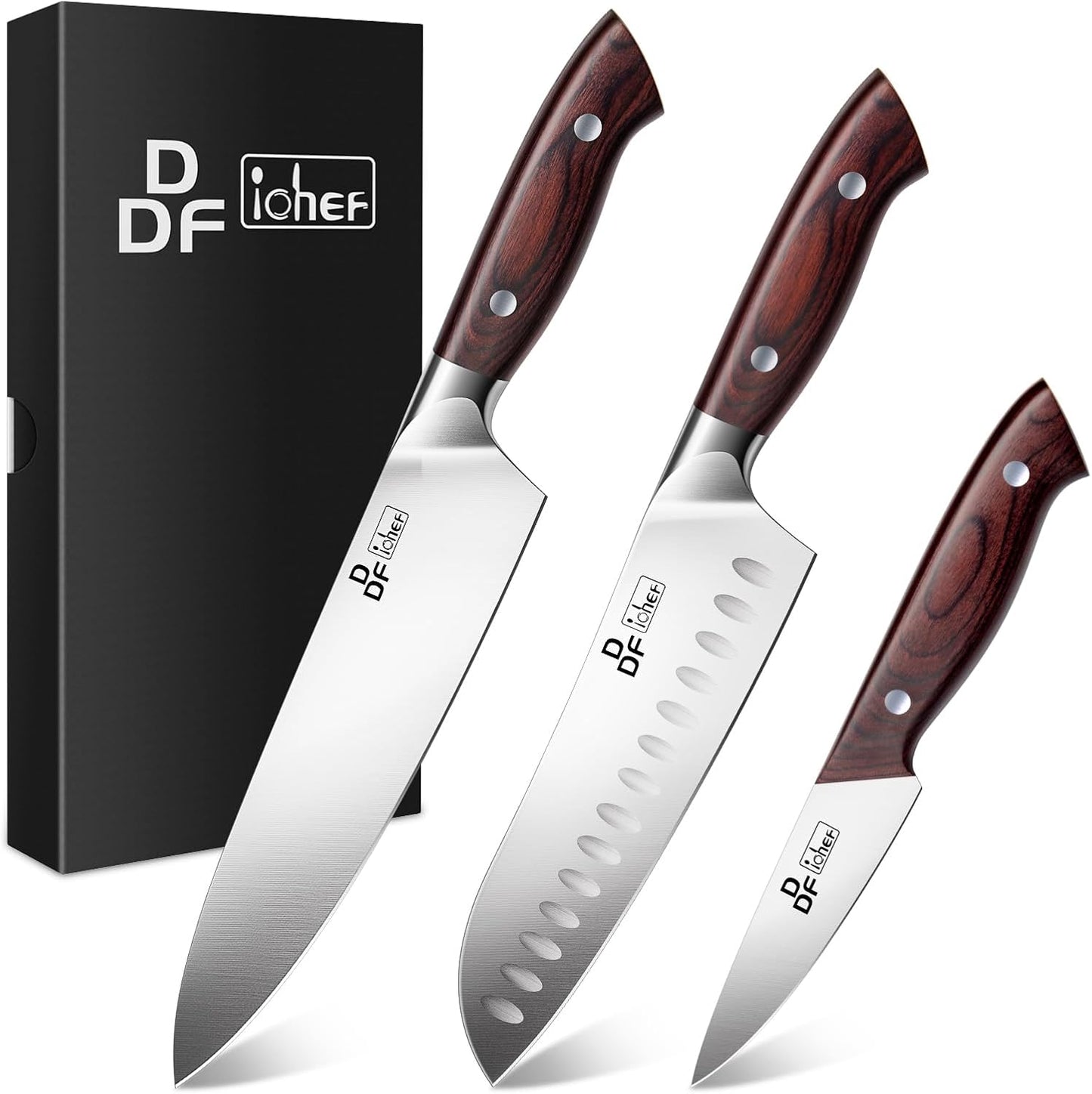 DDF iohEF 3 Piece Knife Set for Professional Kitchen Use