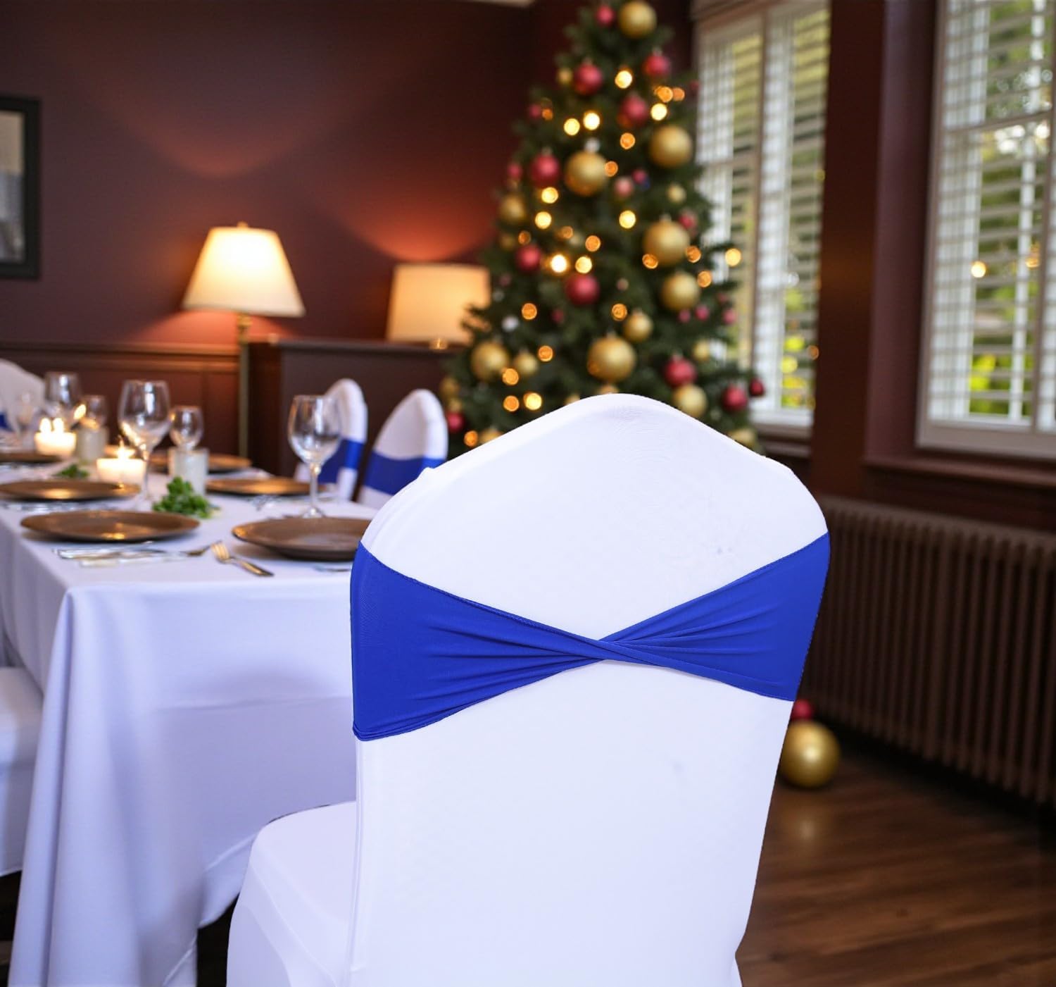 MDS Spandex Chair Sashes 200 Pack for Weddings and Parties
