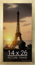 wallsthatspeak 14x26 Gold Picture Frame for Posters and Puzzles