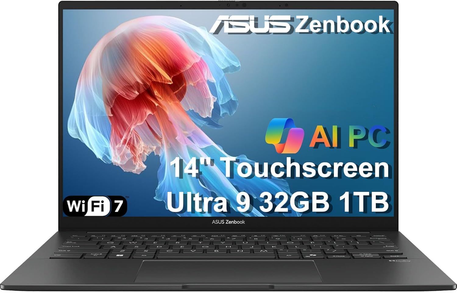 ASUS Zenbook 14 AI PC Touchscreen Laptop with 32GB DDR5 RAM