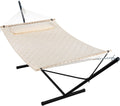 ANOW Outdoor Hammock with 12 ft Heavy Duty Steel Stand - Two Person