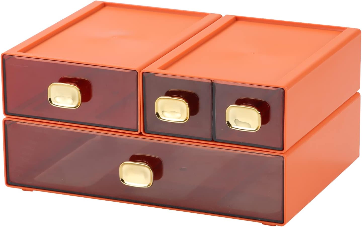 Spacious Desktop Storage Box with 4 Mixed Drawers for Organizing