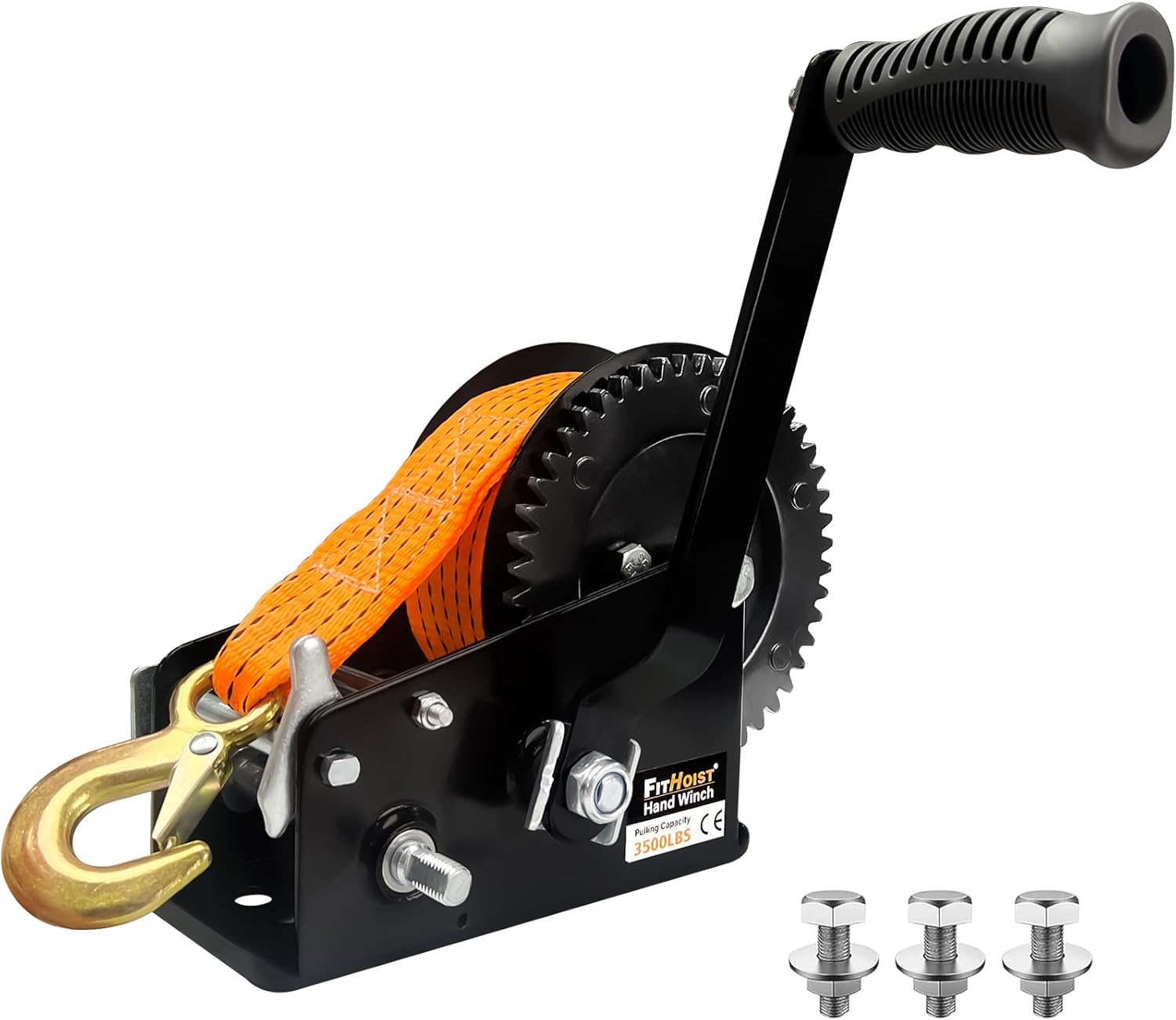 Boat Trailer Winch 3500lbs with 33FT Strap for Easy Towing