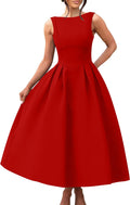 YMDUCH Women's Elegant Sleeveless Backless A-Line Evening Dress Club