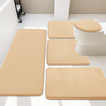 Memory Foam Bath Mat Set - Super Absorbent 5-Piece Bathroom Rugs