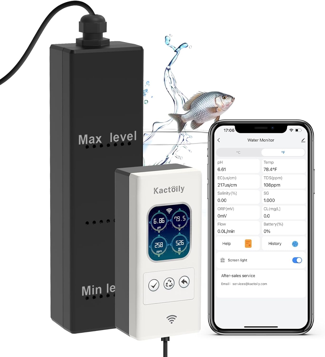 Newest Smart Fish Tank Water Monitor 4-in-1 for Aquariums