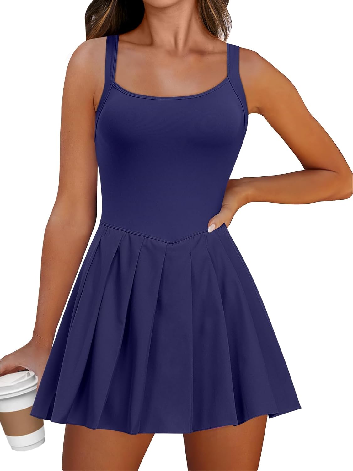 ANRABESS Women's Tennis Athletic Pleated Summer Mini Dress