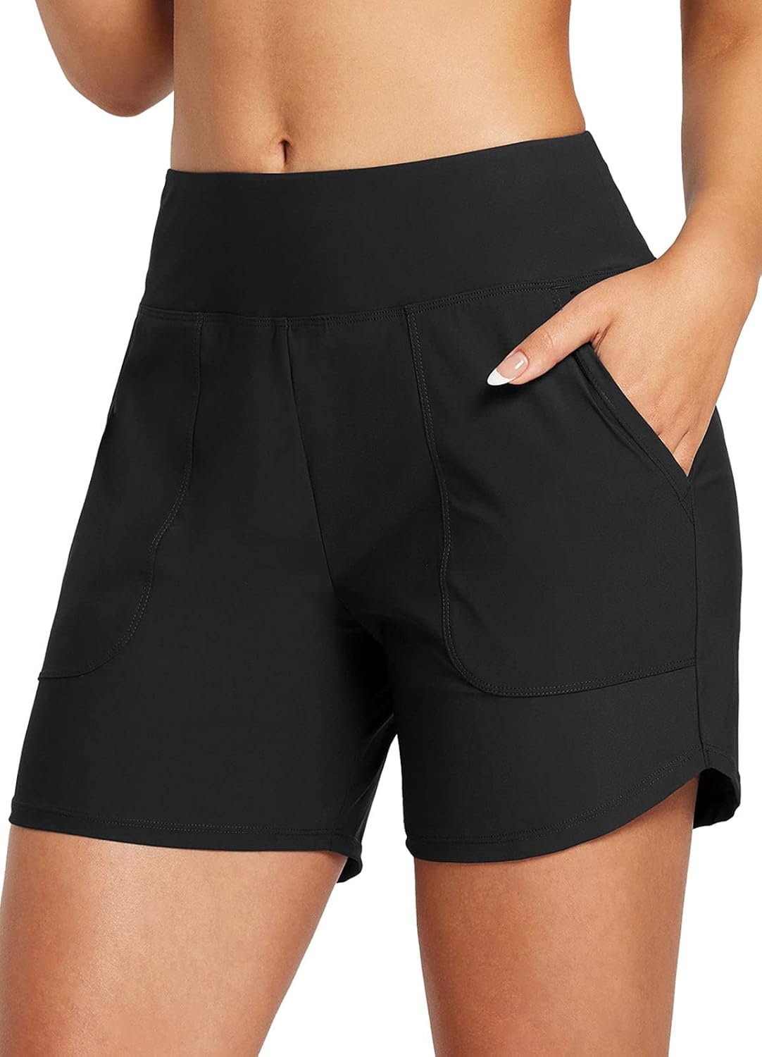 baleaf Women's High Waisted Swim Board Shorts for Active Fun