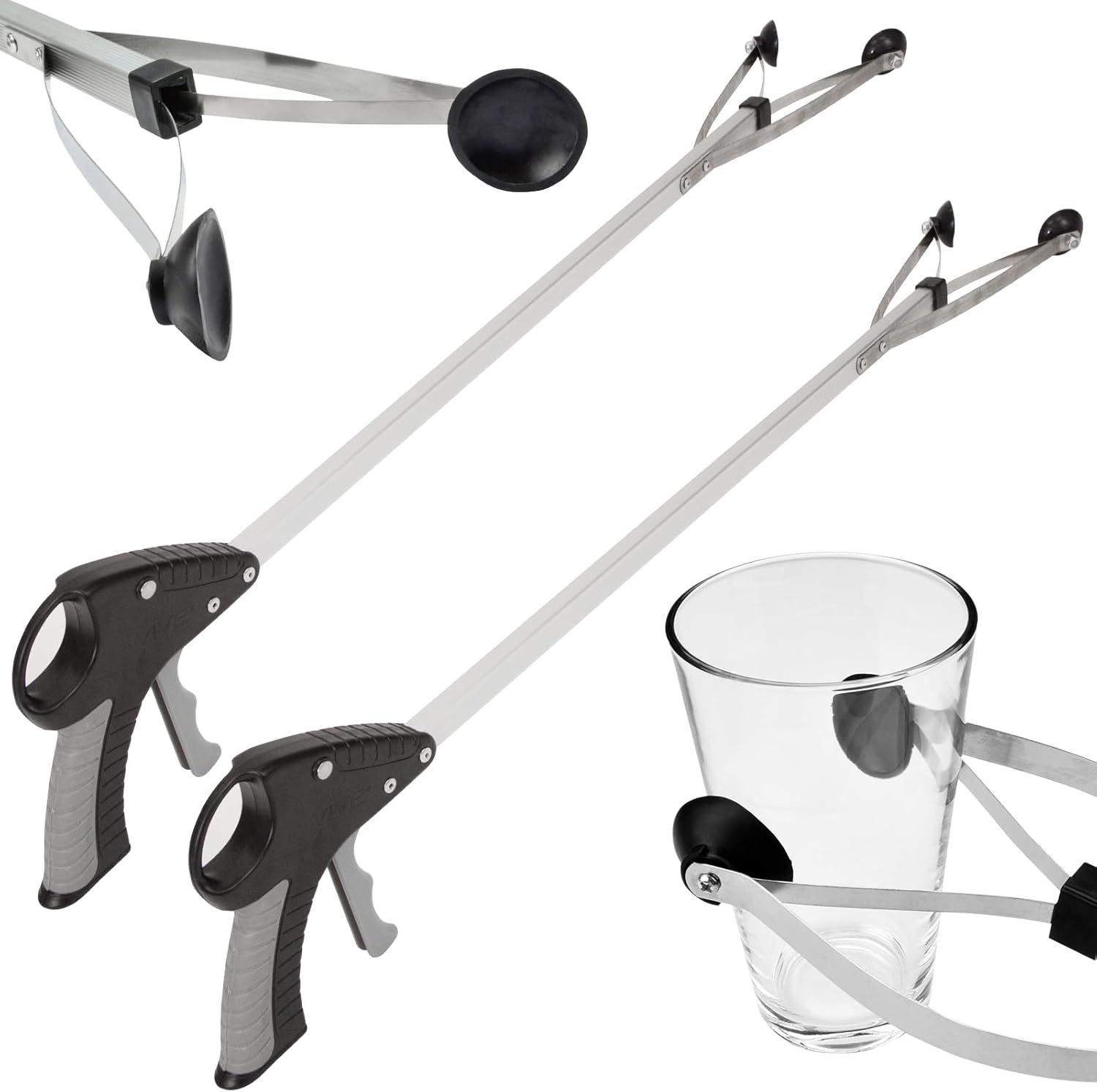 Vive Suction Cup Grabber Reacher 32in - Heavy Duty Tool for Seniors