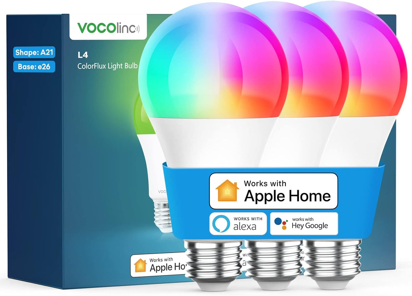 Smart Light Bulb with Voice Control and Full Color Changing Features