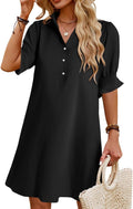 Womens Summer Shirt Dress 2025 Casual Ruffle Short Sleeve Mini