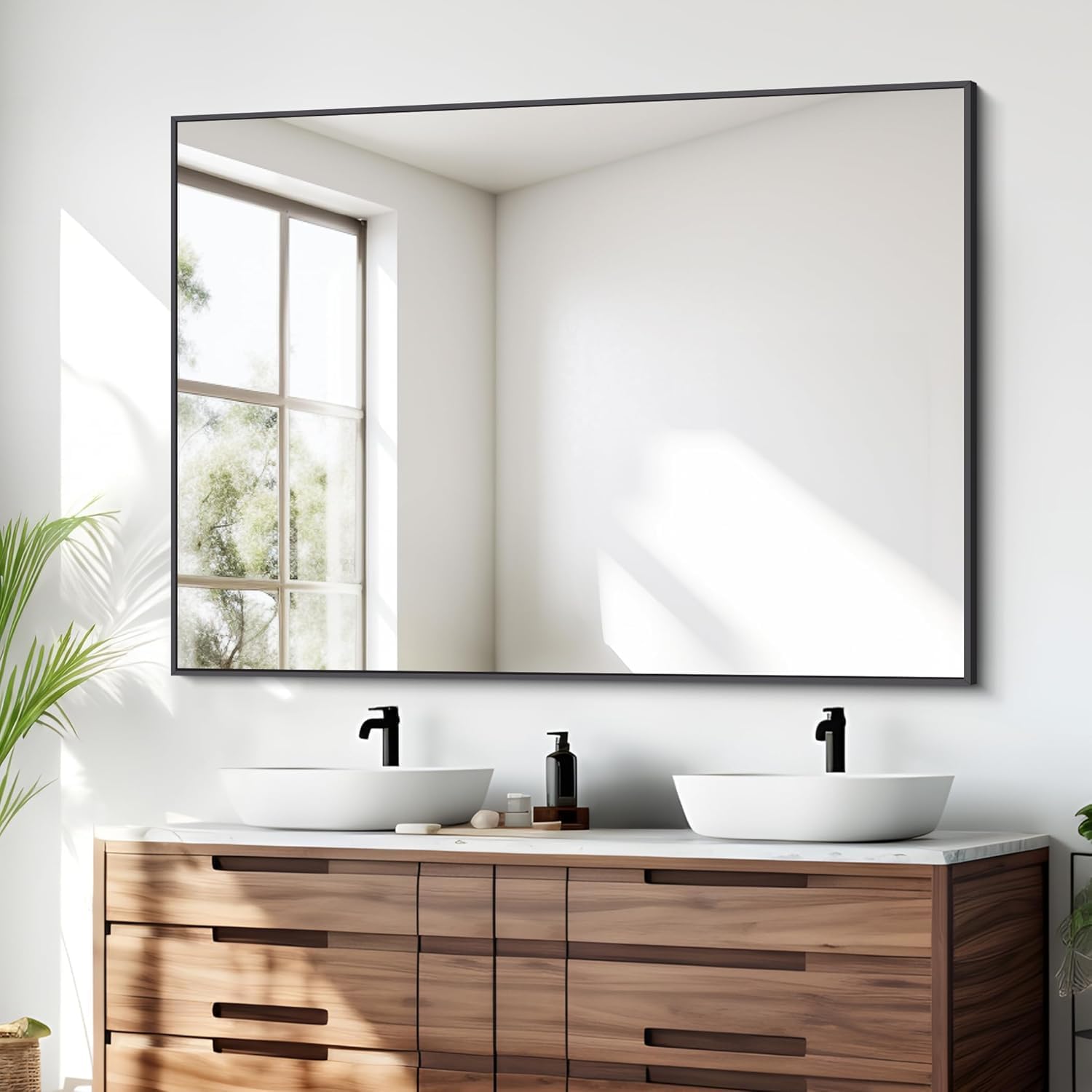 BONEWEI 36x48 inch Large Wall Mirror for Bathroom and Living Room