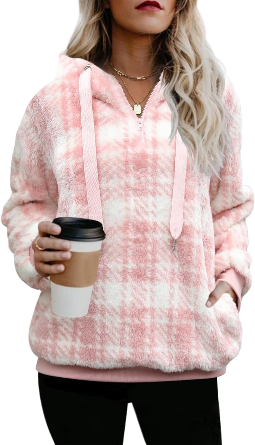 Oversized Sherpa Pullover Hoodie for Women - Cozy and Stylish
