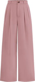 Wide Leg Dress Pants High Waisted Palazzo - Flowy Office Slacks Casual