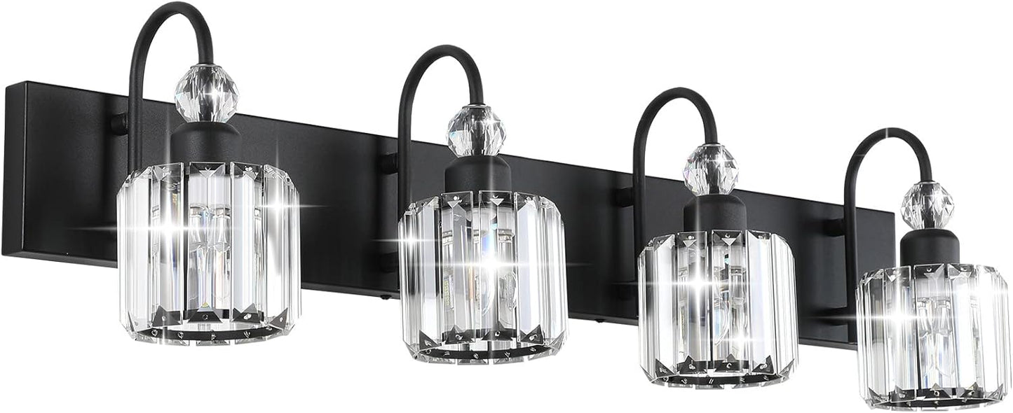 Ralbay Modern Black Vanity Light - Elegant 4-Light Fixture