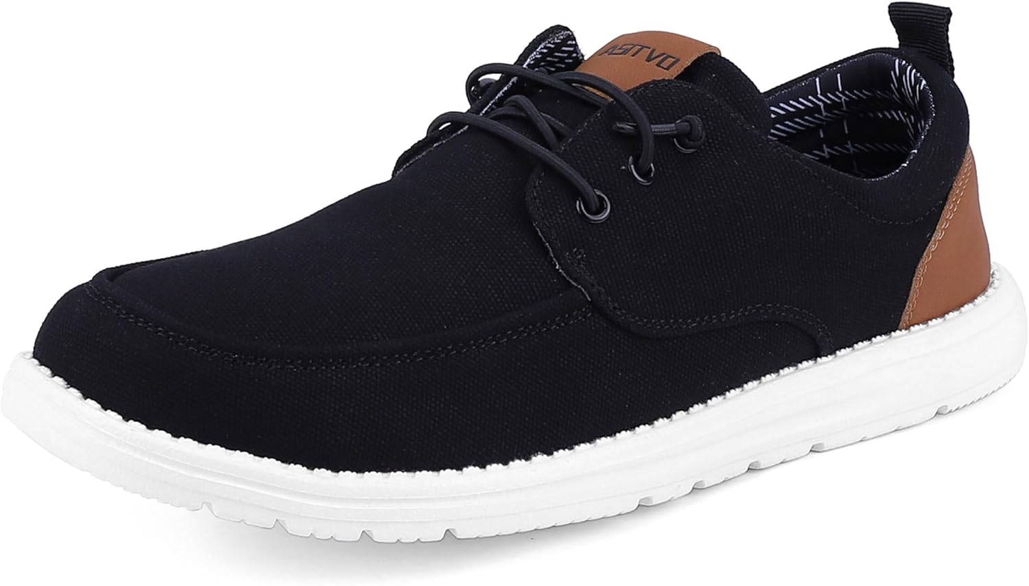 ASITVO Mens Wide Canvas Loafers Slip on Big Size Walking Shoes