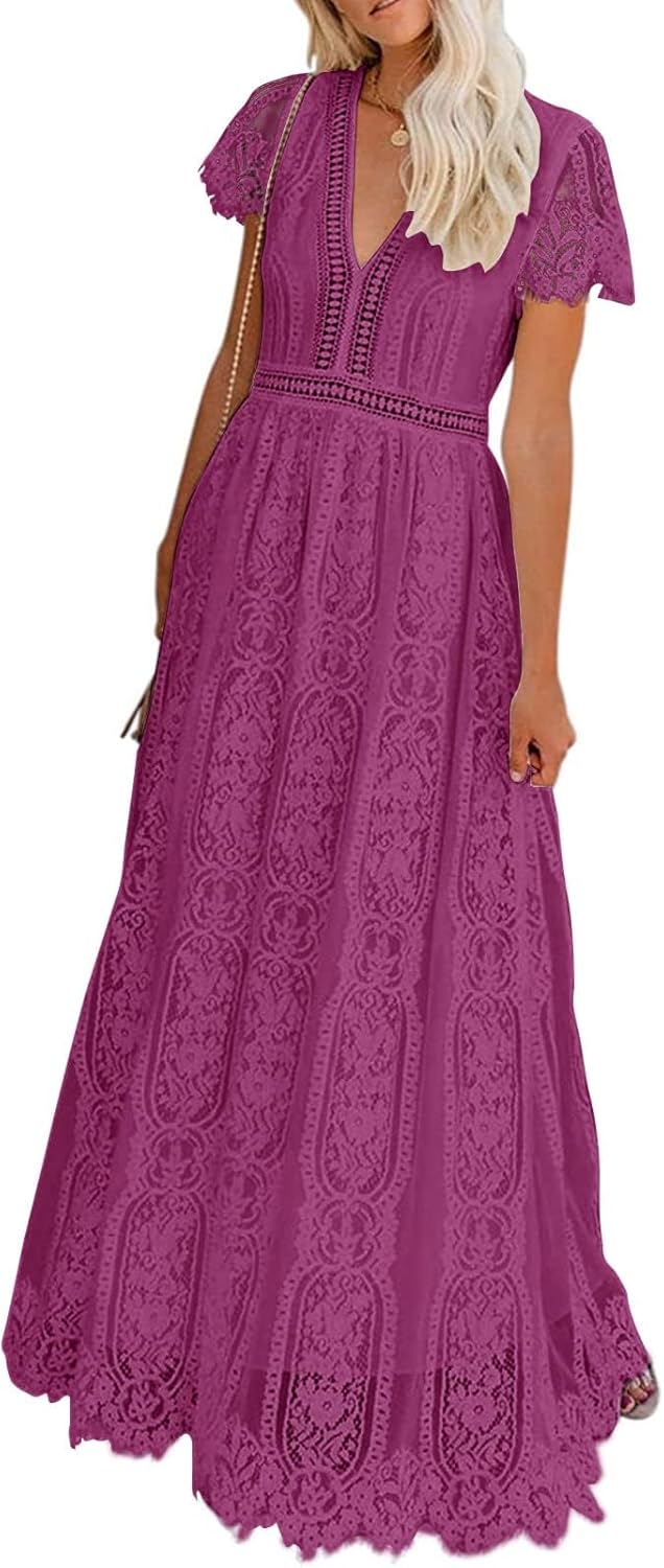 Stunning Floral Lace Wedding Dress for Bridesmaids and Parties