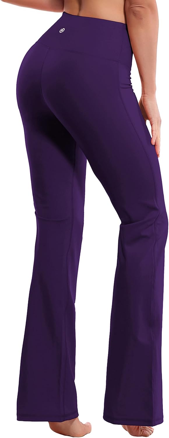 High Waist Bootcut Yoga Pants with Pockets for Women