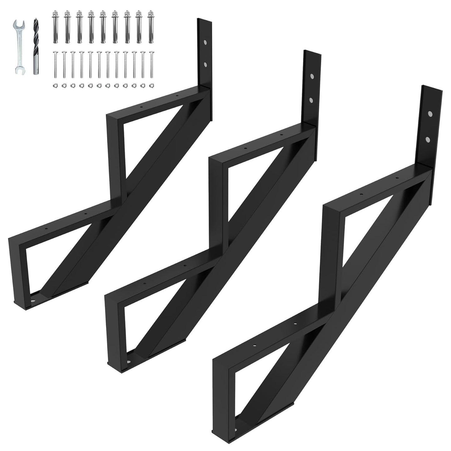 3 Pack Steel Stair Step Riser for Heavy Duty Outdoor Steps