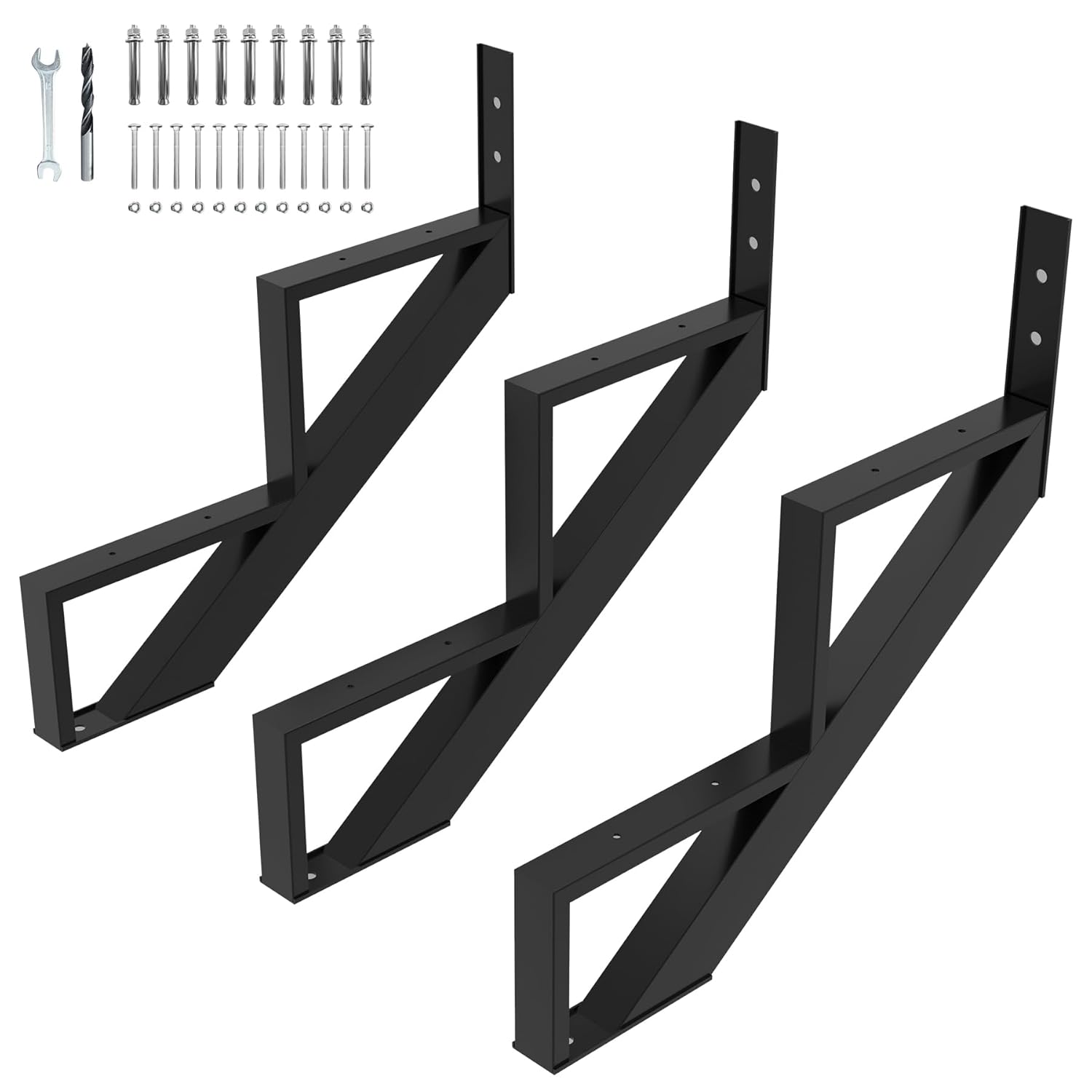 3 Pack Steel Stair Step Riser for Heavy Duty Outdoor Steps