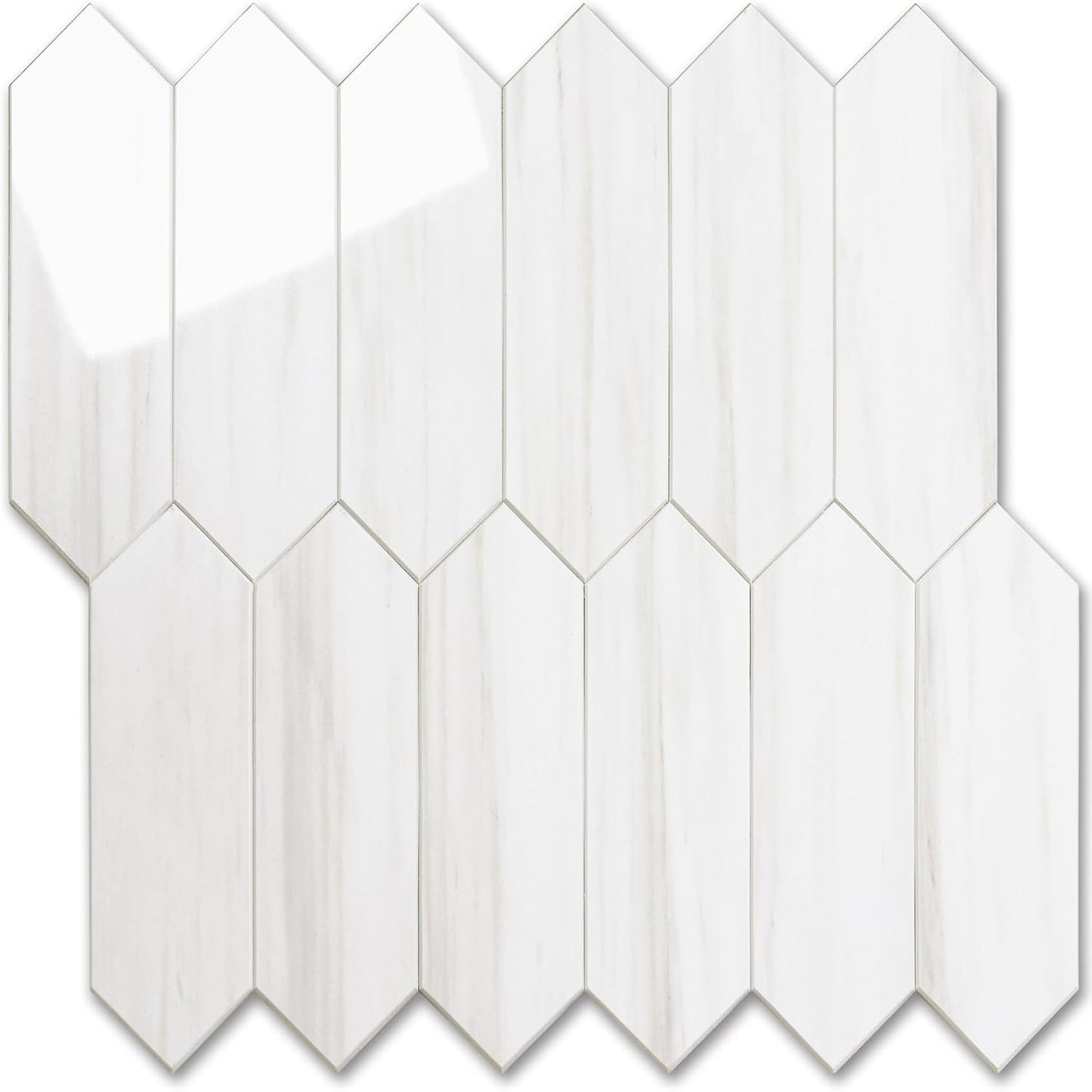 Vamos Tile Glossy Dolomite White Backsplash Tile for Kitchen