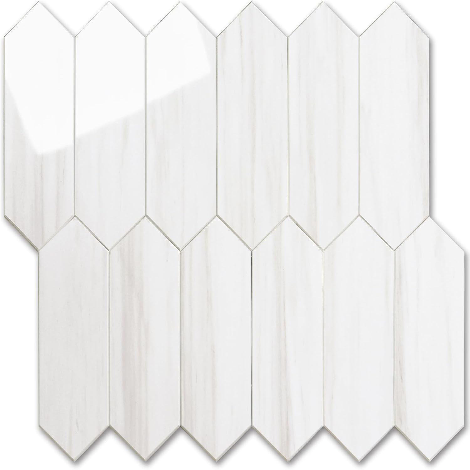 Vamos Tile Glossy Dolomite White Backsplash Tile for Kitchen