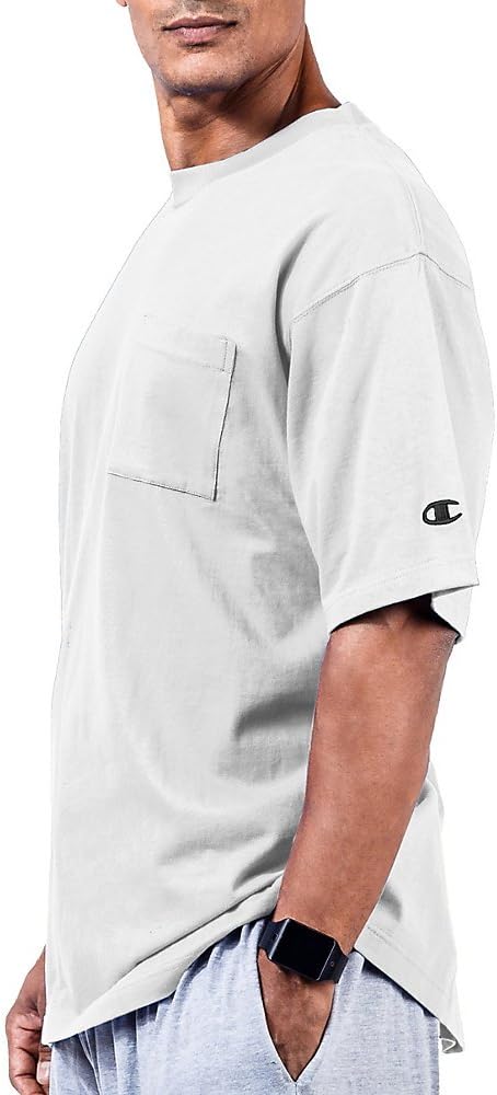 Champion White Pocket Tee 6XL - Ultimate Comfort