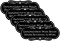 Employees Must Wash Hands Sign Small 5 Pack - Black Durable Plastic