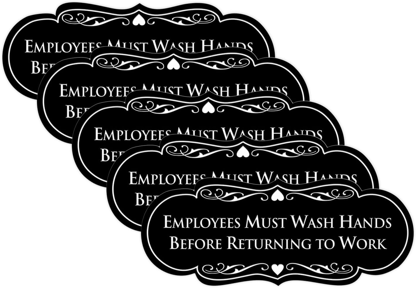 Employees Must Wash Hands Before Returning to Work Sign - 5 Pack