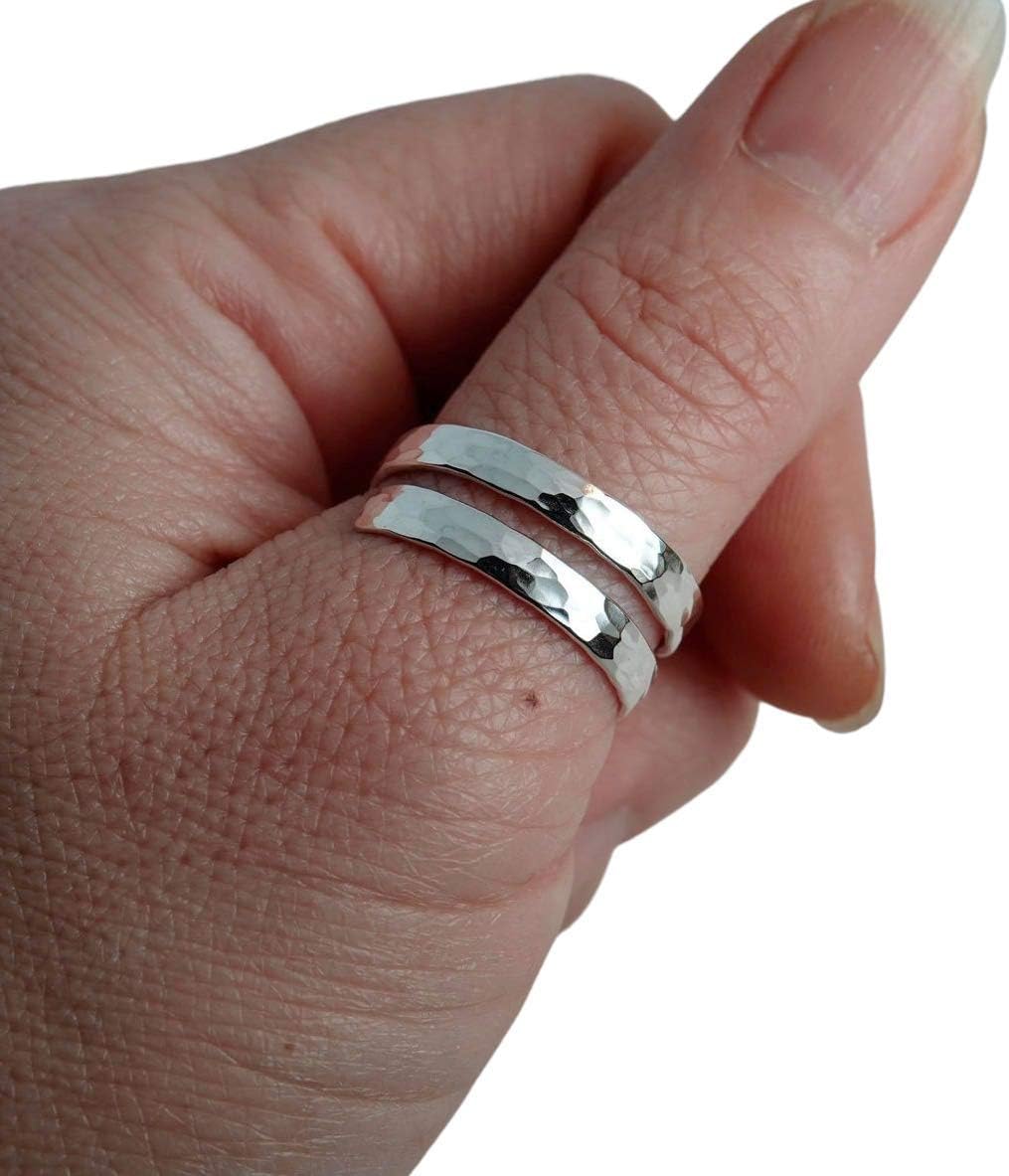 Adjustable Hammered Silver Thumb Ring for Unique Style Lovers