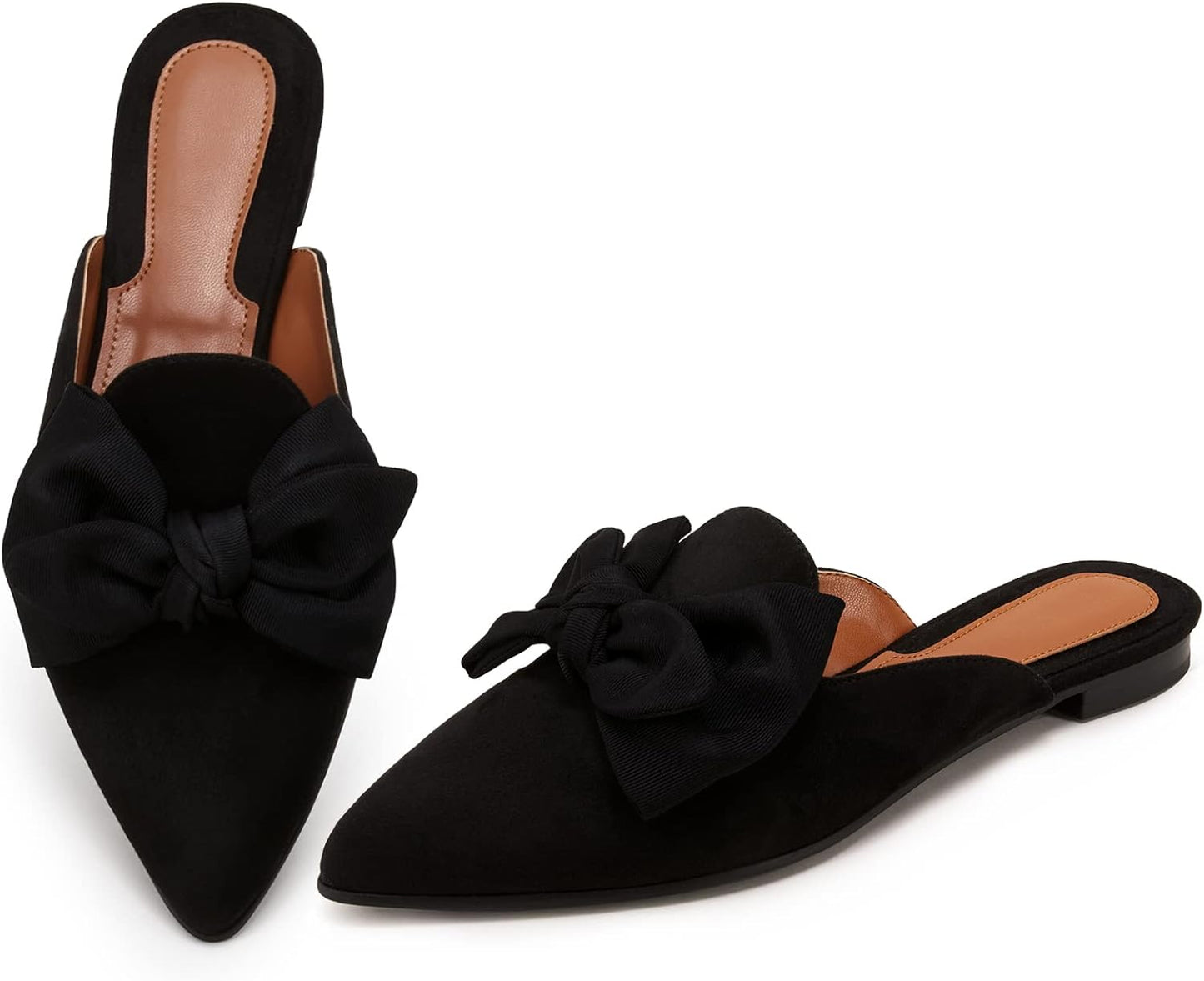 Rilista Mules for Women Slip On Comfortable Pointed Toe Loafers