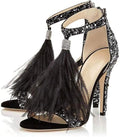Tassels Rhinestone Heeled Sandals Wedding White Pearl - Elegant