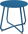 Grand patio Small Round Side Table Peacock Blue - Weatherproof Outdoor