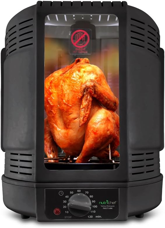 Vertical Countertop Rotisserie Oven for Juicy Tender Meat Cooking