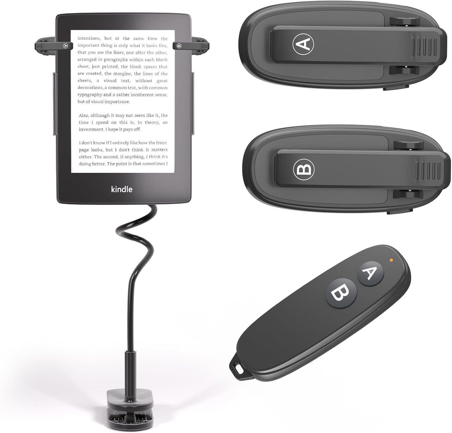 Kindle Page Turner Remote with Holder for Effortless Reading