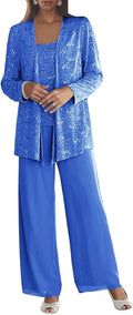 Chiffon Mother of the Bride Pant Suits - Sequin 3-Piece Formal Set is
