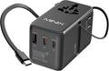 MINIX 100W Universal Travel Adapter with Retractable USB C Cable