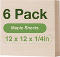 ROBOTIME Maple Plywood 6-Pack 12in x 12in 1/4in Sheets - Premium Laser