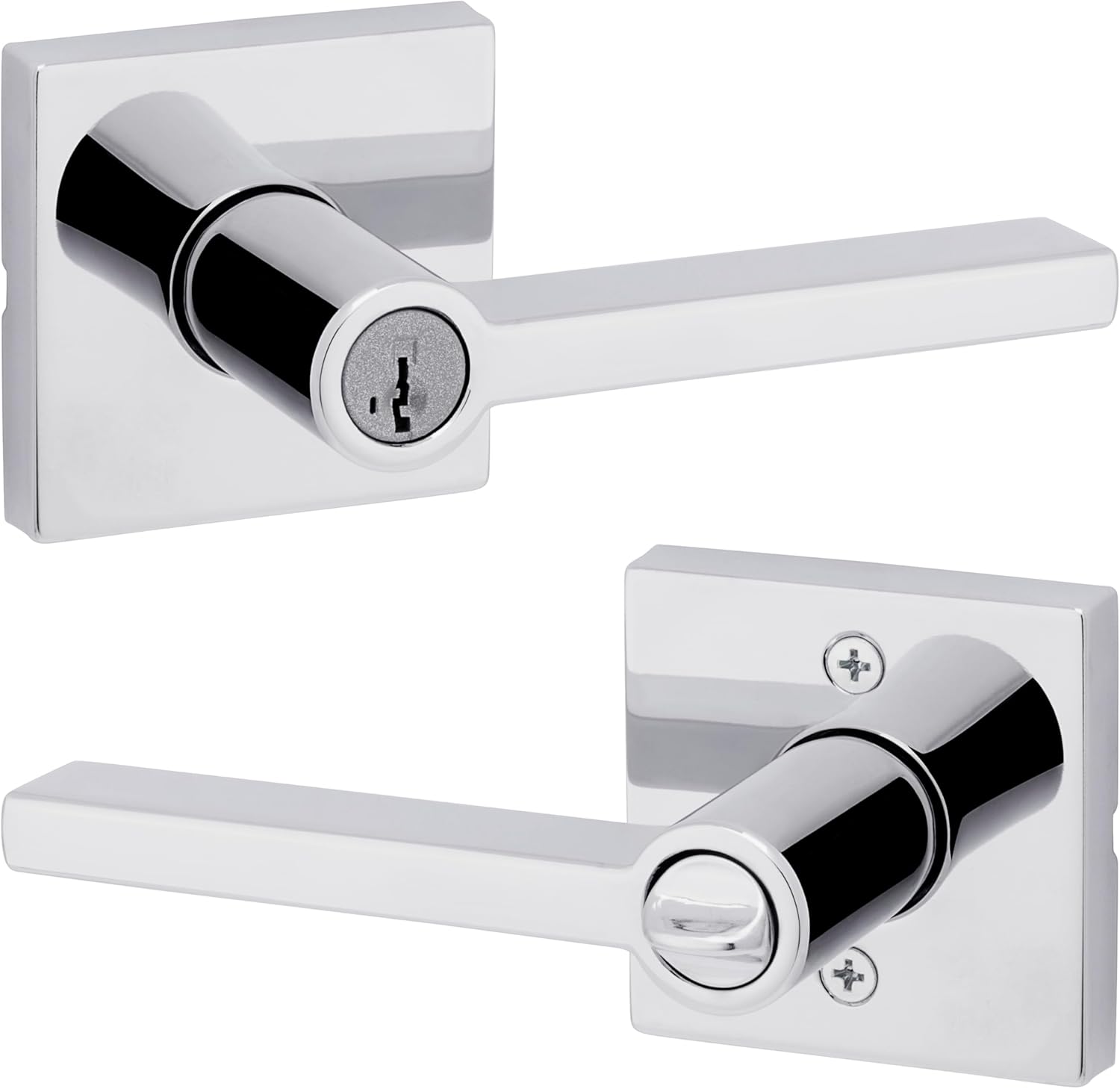 Kwikset Halifax Entry Door Handle with Lock and Key for Security