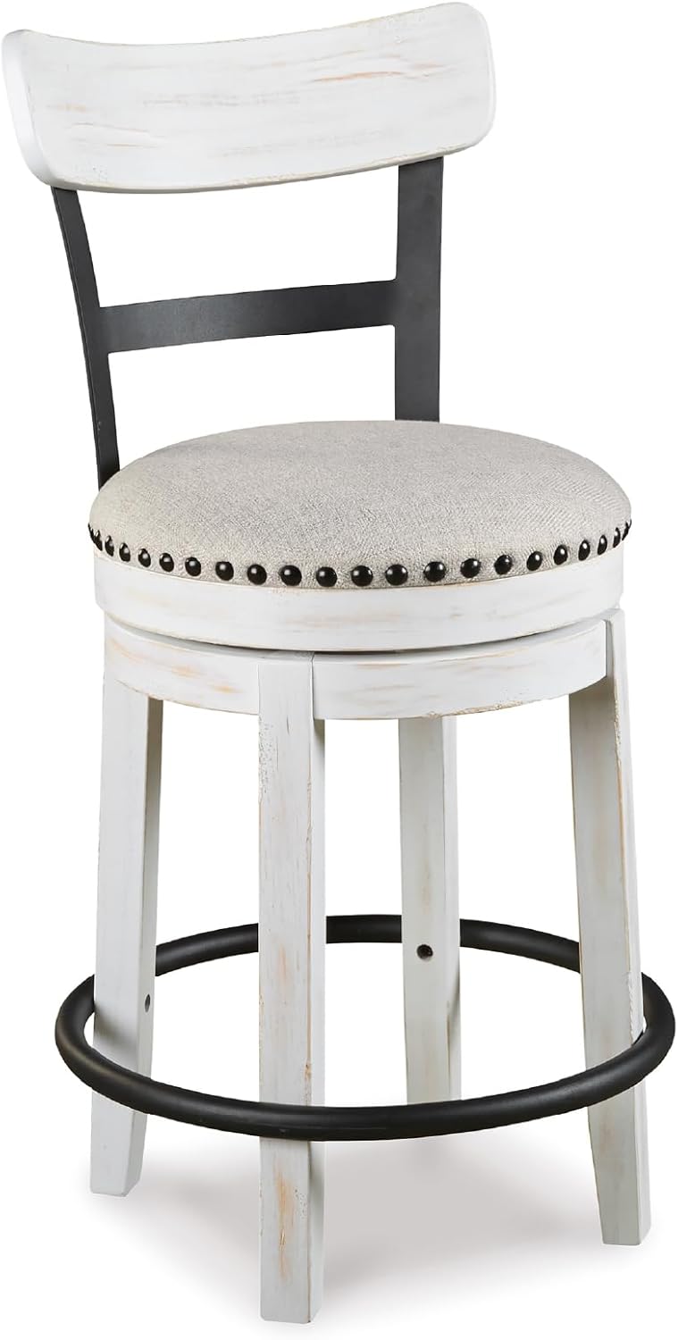 Modern Swivel 24.5 in Counter Height Barstool with Rustic Flair