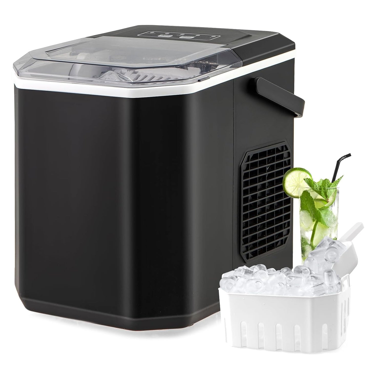 Fast Ice Making: COSTWAY Portable Self-Cleaning Ice Maker