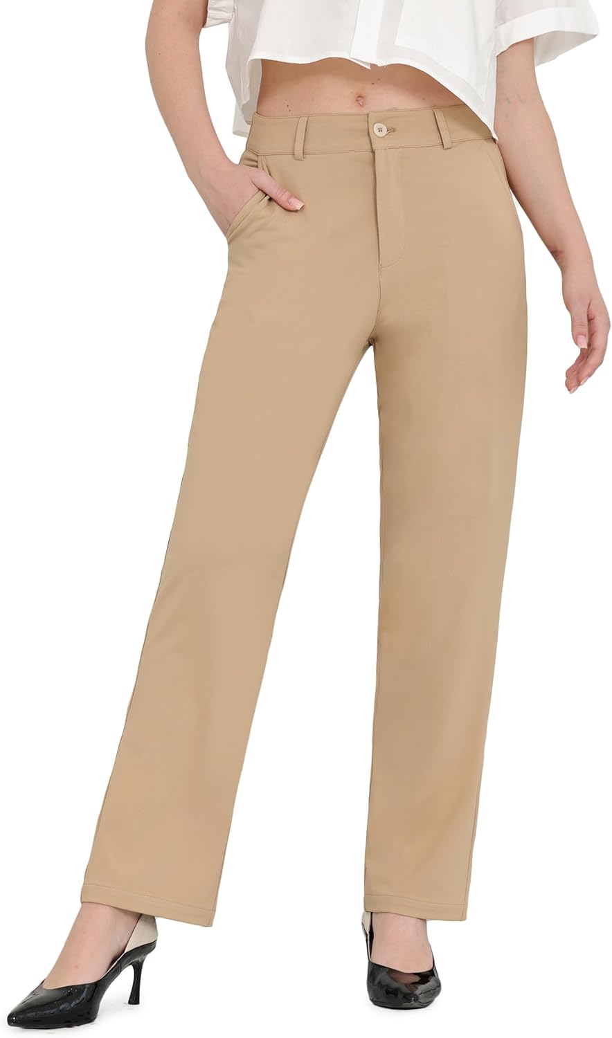 Bamans Dress Pants for Women - Tummy Control Office Trousers