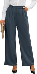 GRAPENT Wide Leg Pants for Women High Waisted - Flowy Work Trousers