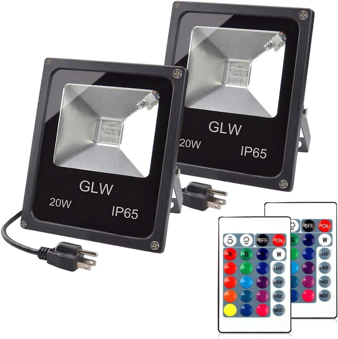 20W RGB LED Flood Lights with Remote Control for Outdoor Use