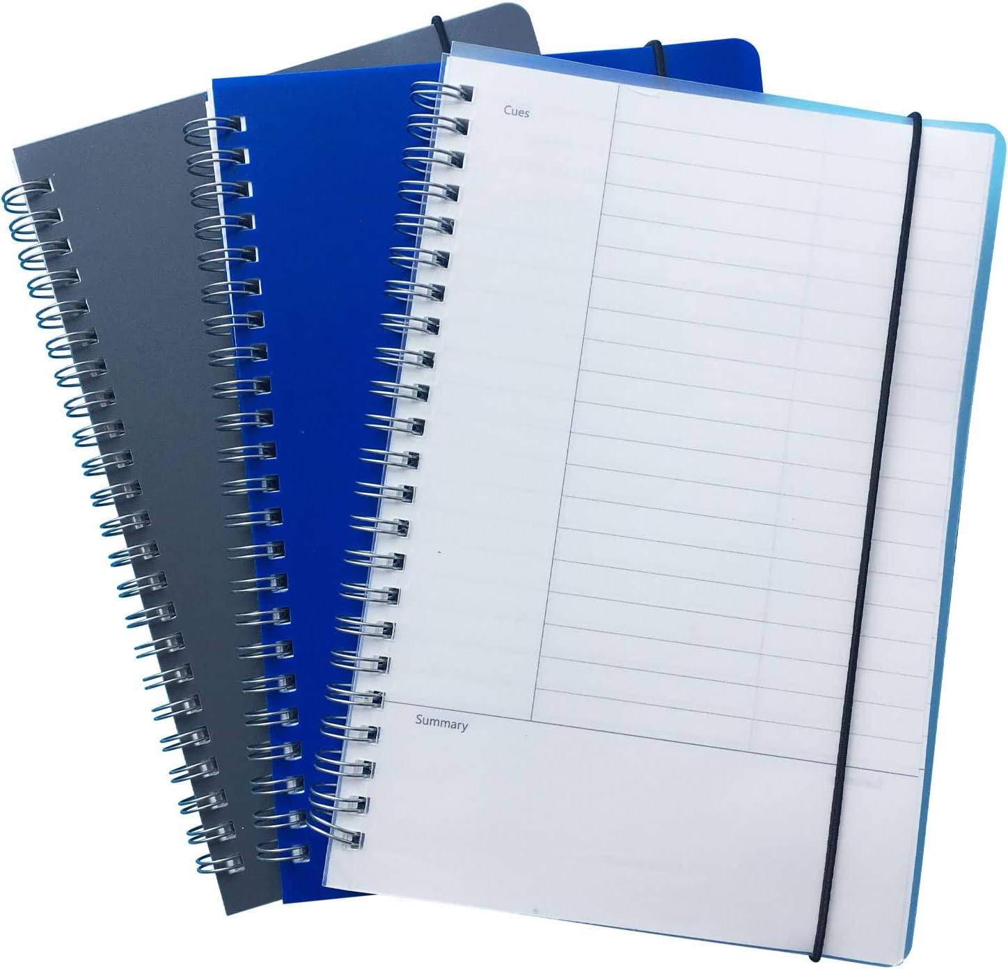 3 Pack Cornell Notes Spiral Notebooks, Versatile Journals