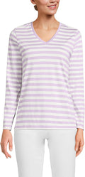 Women's Relaxed Supima Cotton Long Sleeve V-Neck T-Shirt - Lightweight