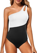 One Shoulder One Piece Swimsuit for Women - Tummy Control (Style 37Y1)